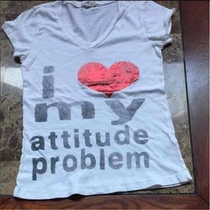 COPY - - Cute white logo tee Sz Med girls